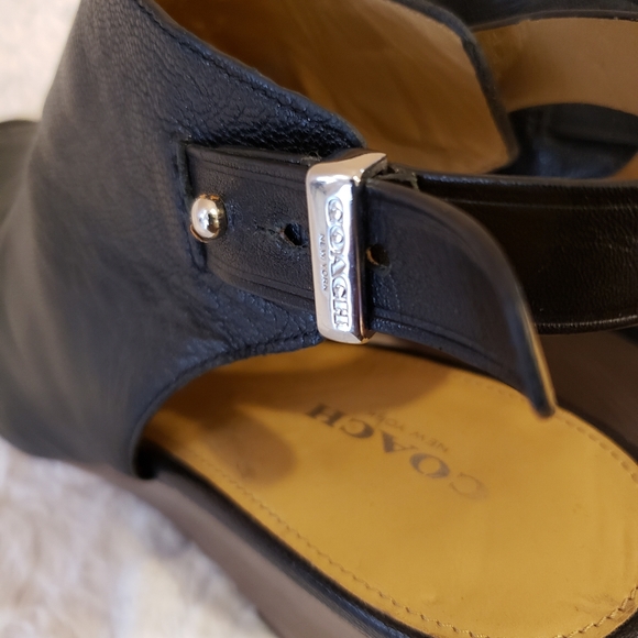 Coach Lindsay Leather Wedge Sandals - Picture 7 of 9